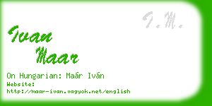 ivan maar business card